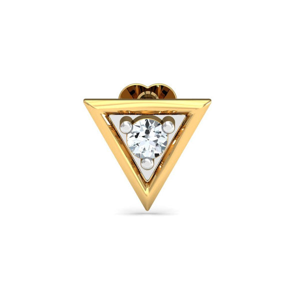 Triangle White CZ Nose Pin 925 Sterling Silver Yellow Gold Plated