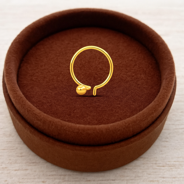 Plain Ball Nose Pin – 925 Sterling Silver Yellow Gold Plated