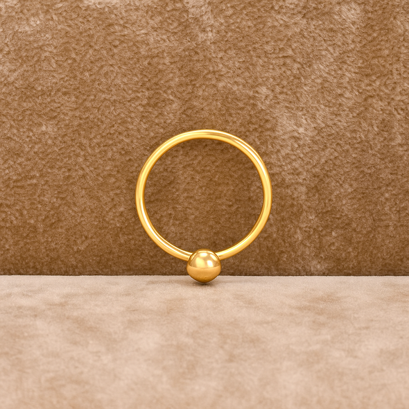 Plain Ball Nose Pin – 925 Sterling Silver Yellow Gold Plated