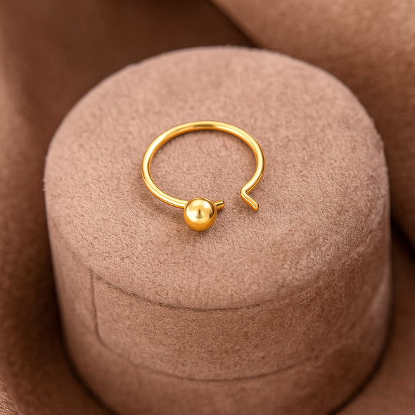 Plain Ball Nose Pin – 925 Sterling Silver Yellow Gold Plated