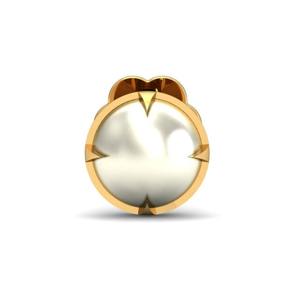 Classic Pearl Nose Pin 925 Sterling Silver Yellow Plated