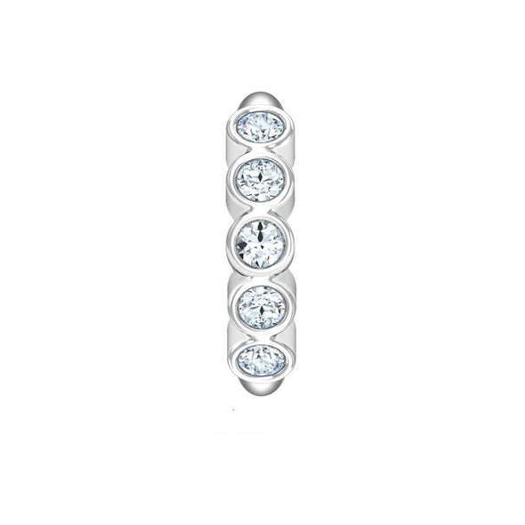 Elegant 5-Stone White CZ Nose Pin 925 Sterling Silver