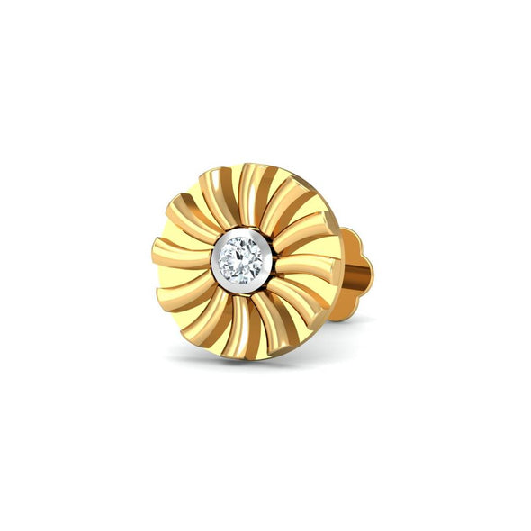 Radiant Floral White CZ Nose Pin 925 Sterling Silver Yellow Plated