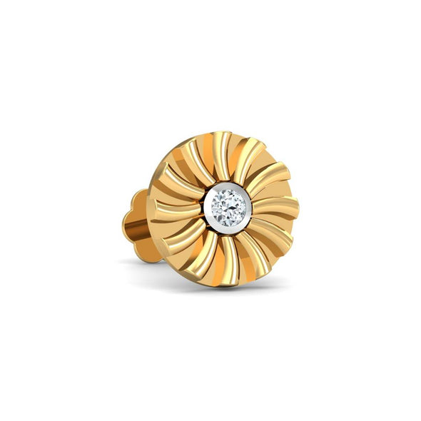 Radiant Floral White CZ Nose Pin 925 Sterling Silver Yellow Plated