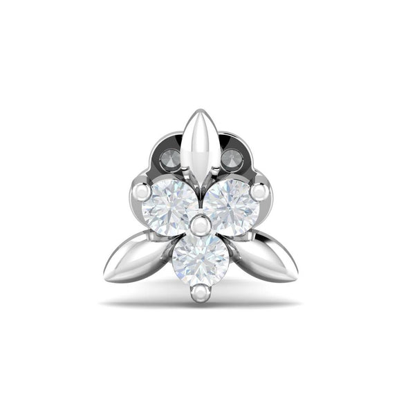 White CZ Leaf Cluster Nose Pin 925 Sterling Silver