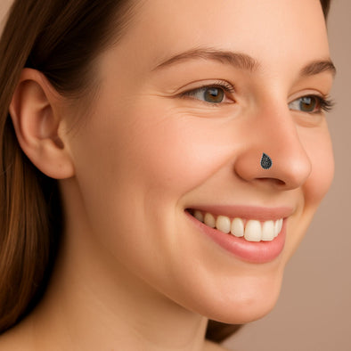 925 Sterling Silver Antique Teardrop Nose Pin