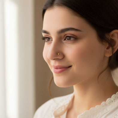 Plain Ball Nose Pin 925 Sterling Silver Yellow Plated