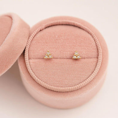 Minimalist Gold Triangle Stud Earrings 925 Sterling Silver Gold Plated