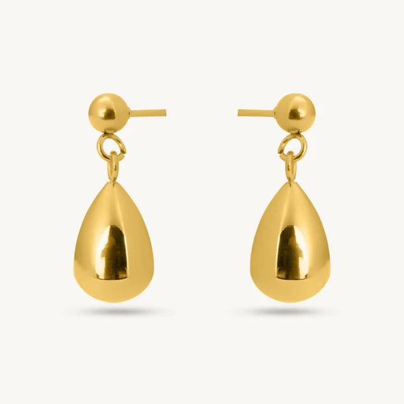 Teardrop Drop Dangle Earrings 925 Sterling Silver Yellow Plated