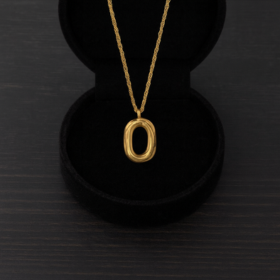 Textured Oval Necklace 925 Sterling Silver Yellow Plated