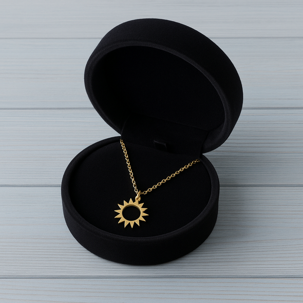 Sunburst Necklace 925 Sterling Silver Yellow Plated