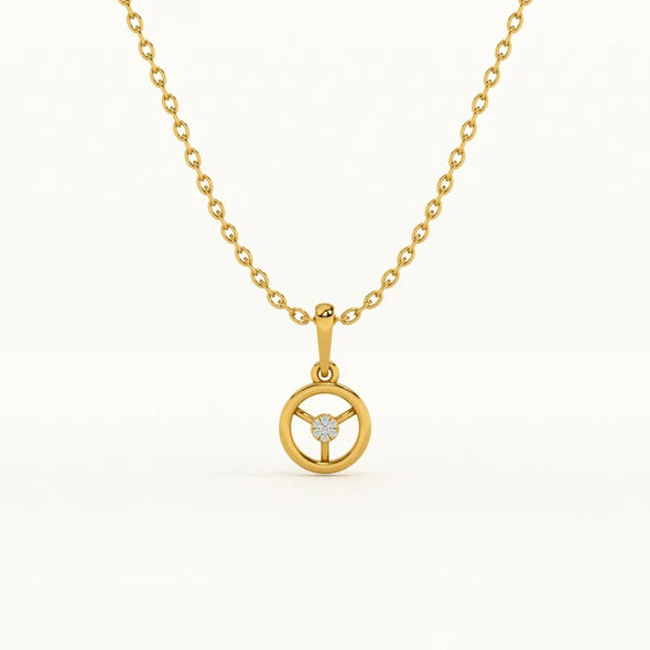 White Stone Tri-Flower Circle Necklace 925 Sterling Silver Yellow Plated