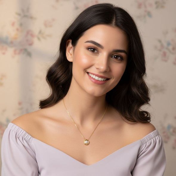 Freshwater Pearl Necklace 925 Sterling Silver Yellow Plated