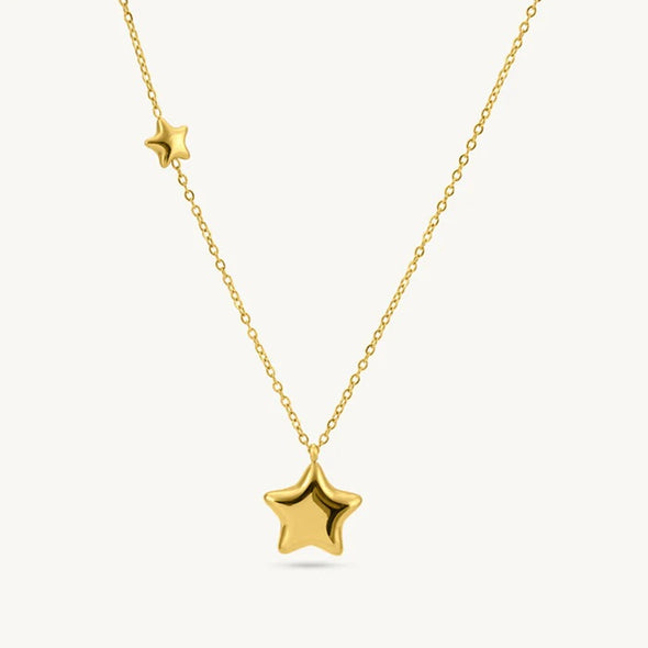 Star Charm Necklace 925 Sterling Silver Yellow Plated
