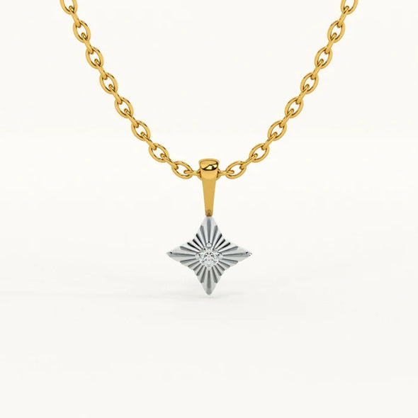 Starburst Pendant Necklace 925 Sterling Silver Yellow Plated