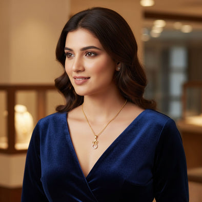 Ganesha Pendant Necklace 925 Sterling Silver Yellow Plated