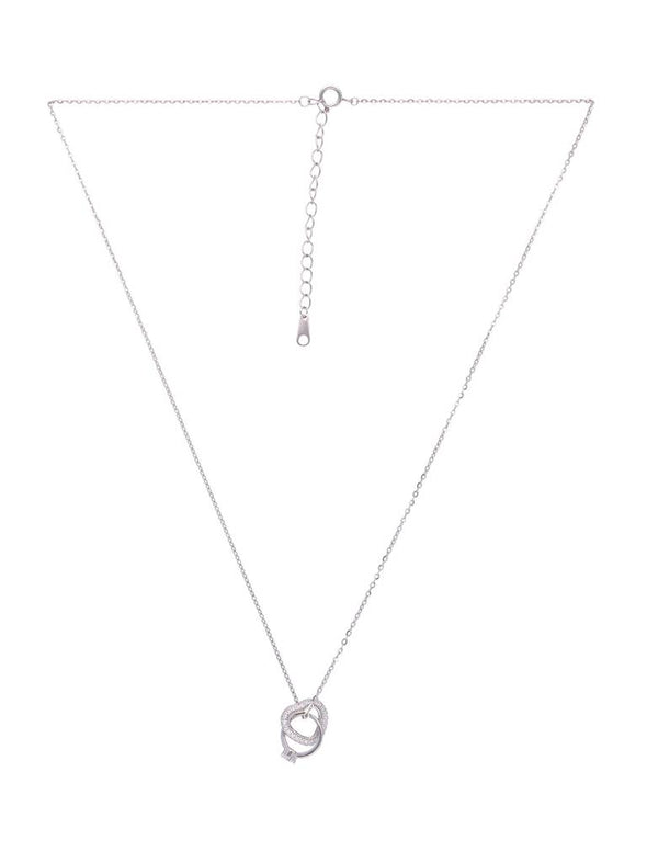 Interlocking Heart Pendant Necklace 925 Sterling Silver