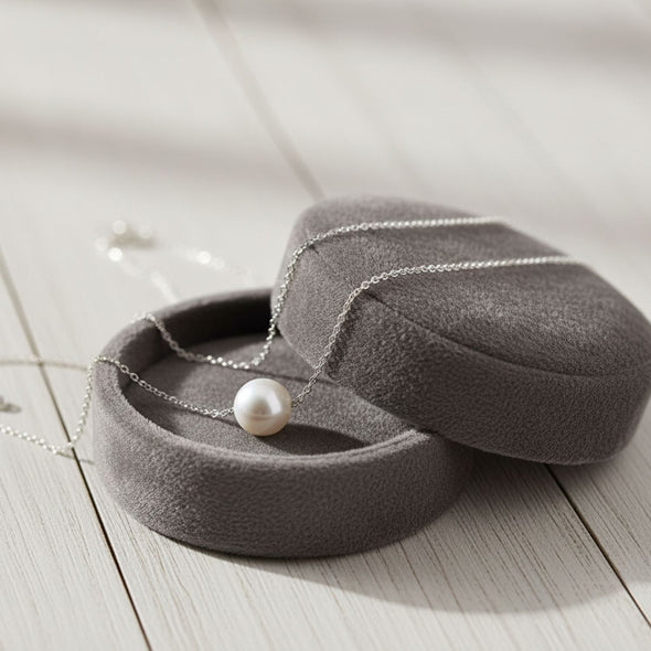 Classic Single Pearl Minimalist Necklace925 Sterling Silver