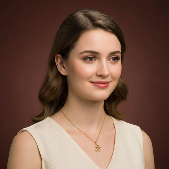 Artistic Swirl Pendant Necklace 925 Sterling Silver Yellow Plated