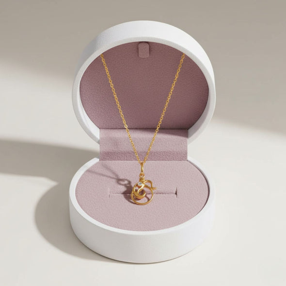 Artistic Swirl Pendant Necklace 925 Sterling Silver Yellow Plated