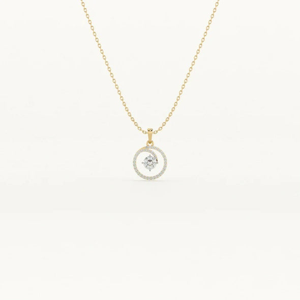 Circle of Sparkle Necklace 925 Sterling Silver Yellow Plated