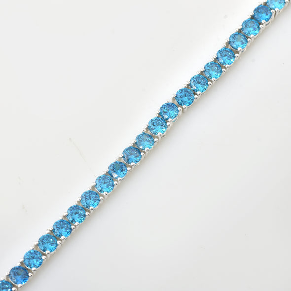 10 Ct Round Cut London blue Topaz Tennis Bracelet 925 Sterling Silver