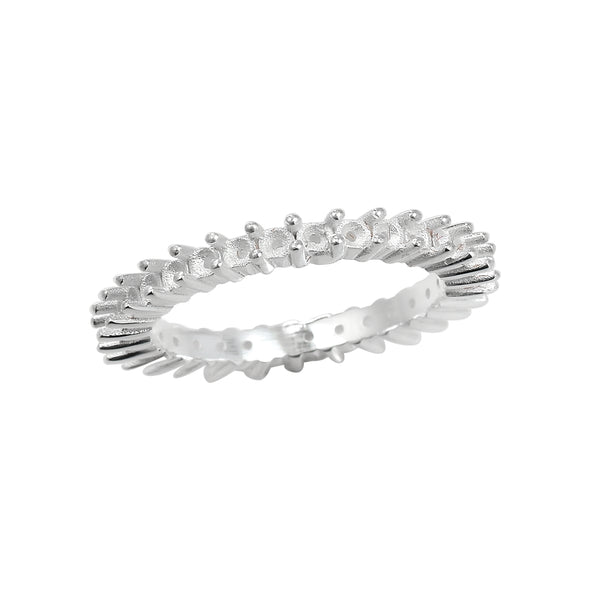 0.90 Ct Round Semi-Mount Eternity Ring 925 Sterling Silver