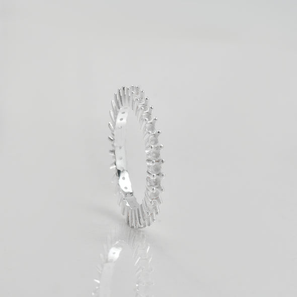 0.90 Ct Round Semi-Mount Eternity Ring 925 Sterling Silver