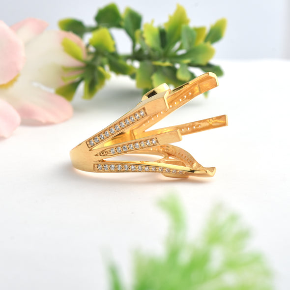 925 Sterling Silver Trillion Shape Semi Mount Ring