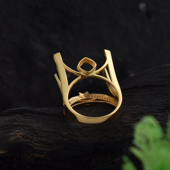 925 Sterling Silver Trillion Shape Semi Mount Ring
