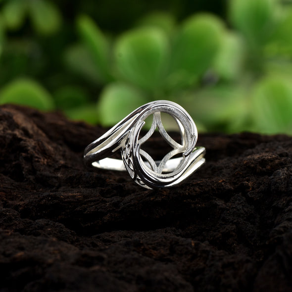 925 Sterling Silver Oval Shape Semi Mount Ring