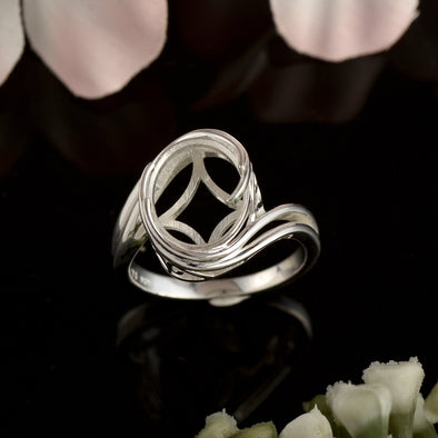 925 Sterling Silver Oval Shape Semi Mount Ring