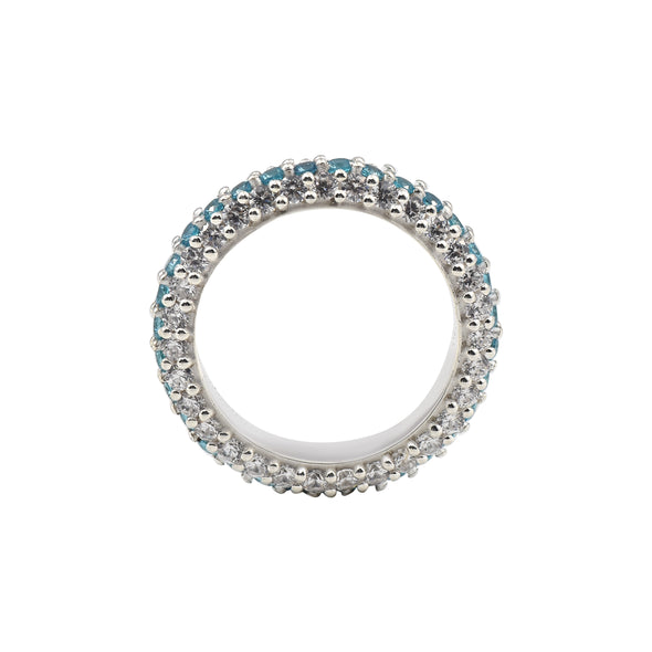 1.80 Ct Round London Blue Topaz Eternity Band Ring 925 Sterling Silver