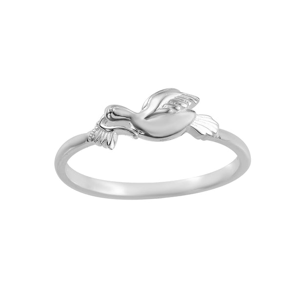 925 Sterling Silver Symbol of Peace and Love Dove Ring