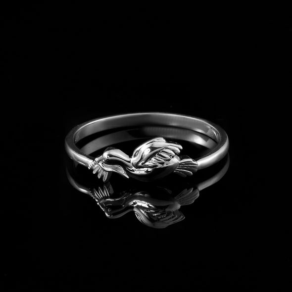 925 Sterling Silver Symbol of Peace and Love Dove Ring