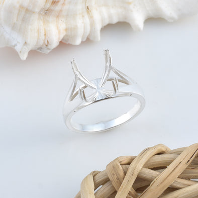 925 Sterling Silver Round Shape Semi Mount Ring