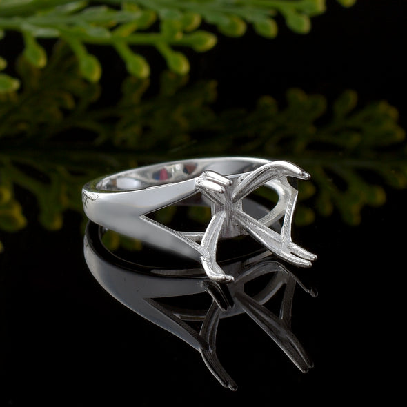 925 Sterling Silver Round Shape Semi Mount Ring