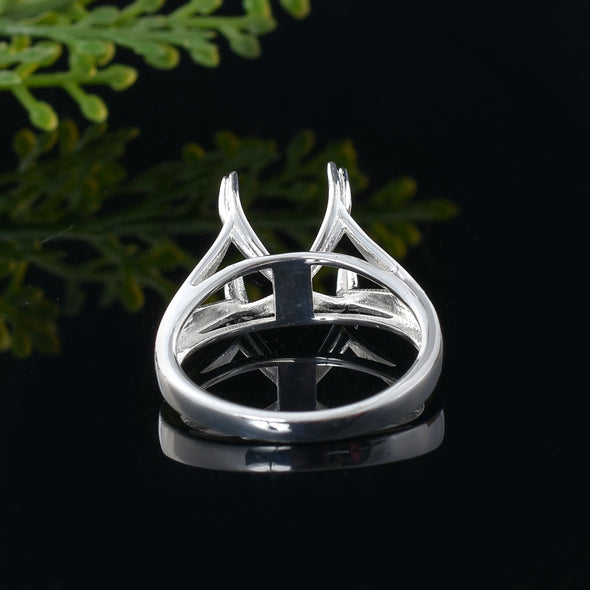 925 Sterling Silver Round Shape Semi Mount Ring