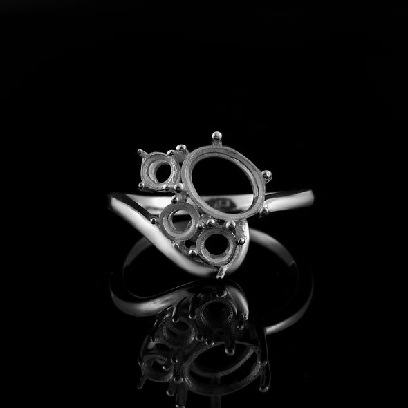 2.50 Ct Oval Shape Semi-Mount Ring 925 Sterling Silver