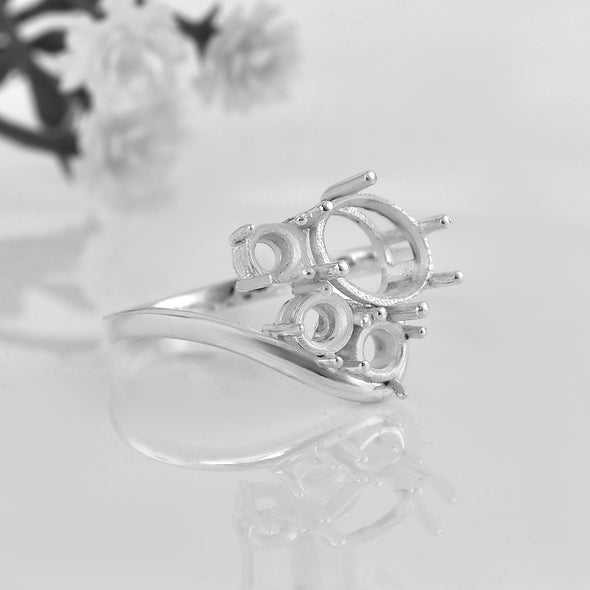 2.50 Ct Oval Shape Semi-Mount Ring 925 Sterling Silver
