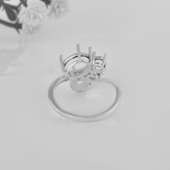 2.50 Ct Oval Shape Semi-Mount Ring 925 Sterling Silver