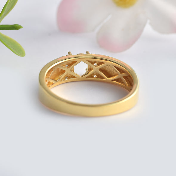 925 Sterling Silver Oval Shape Semi Mount Ring