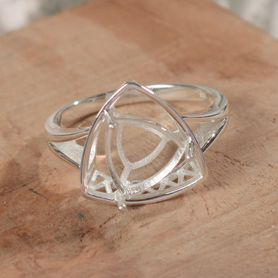 925 Sterling Silver Trillion Shape Semi Mount Ring
