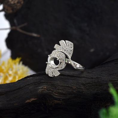 925 Sterling Silver Oval Shape Semi Mount Ring