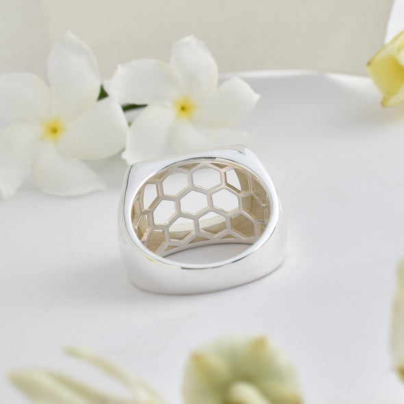 925 Sterling Silver Cushion Shape Semi Mount Ring