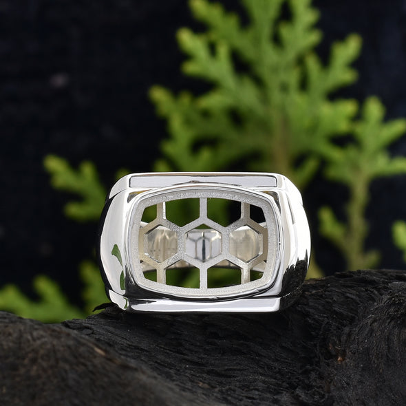 925 Sterling Silver Cushion Shape Semi Mount Ring