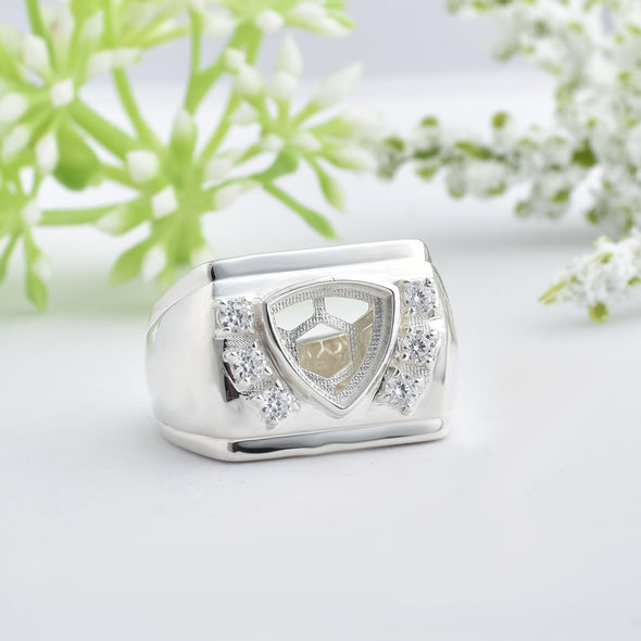 925 Sterling Silver Trillion Shape Semi Mount Ring