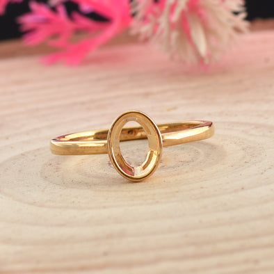 925 Sterling Silver Oval Shape Semi Mount Ring