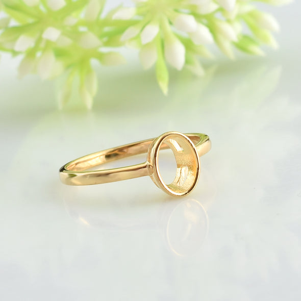 925 Sterling Silver Oval Shape Semi Mount Ring