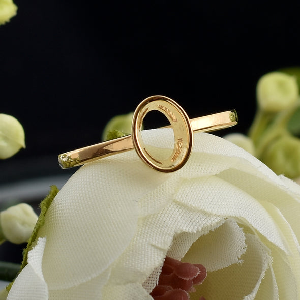 925 Sterling Silver Oval Shape Semi Mount Ring
